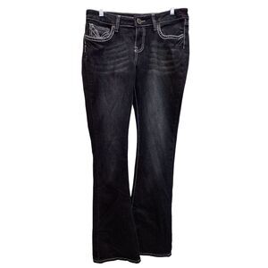 Red Rivet Dark was back fade bootcut mid rise jeans